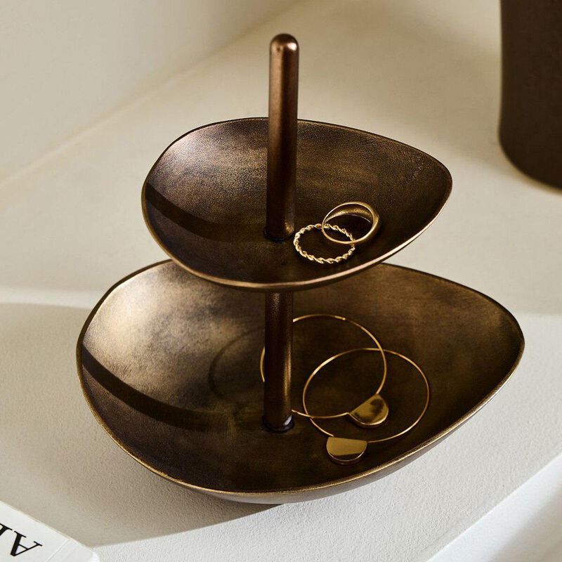 West Elm Organic Metal Jewelry Storage Tower image number 1